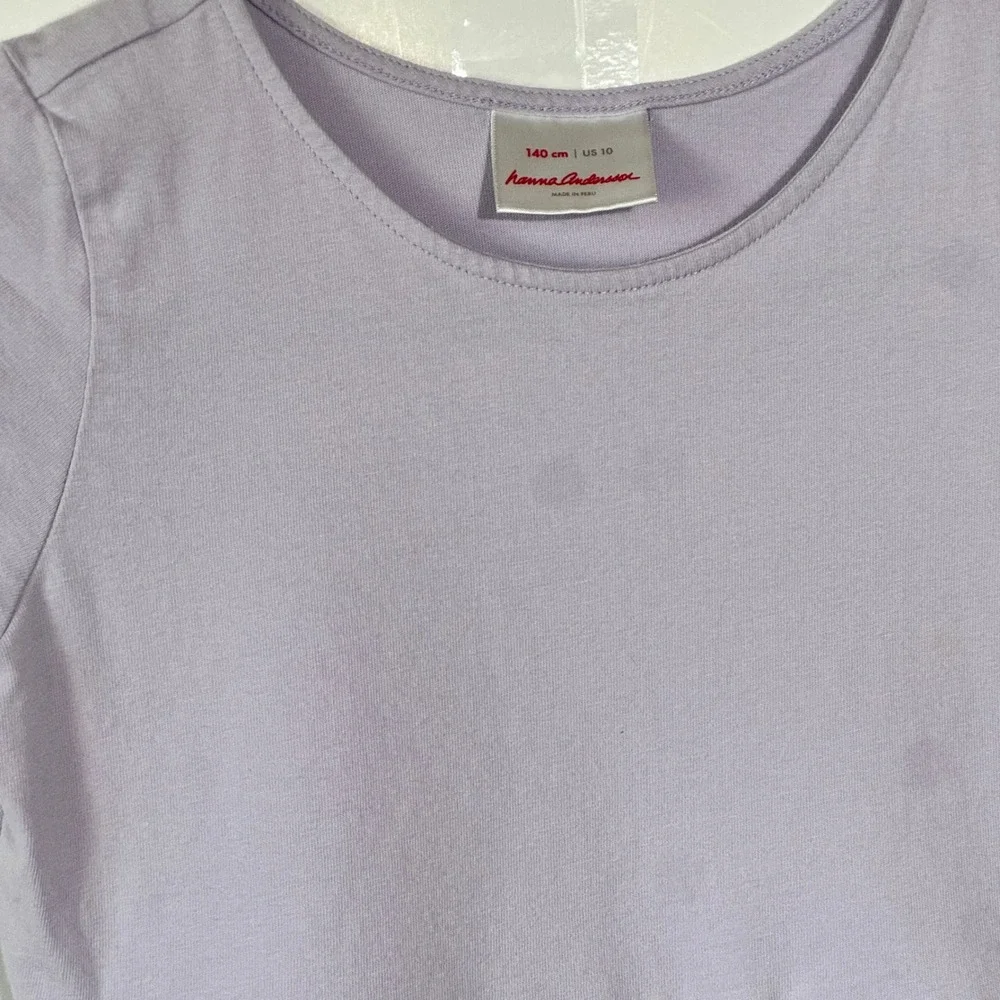 Hanna Andersson Knit Dress Kids Size 10 Lavender Purple Cotton Short Sleeve